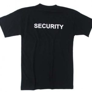 T-Shirt, schwarz, Security, bedruckt;