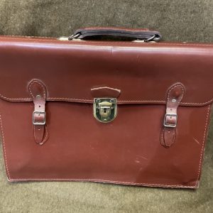 braune Leder Aktentasche, 1960 er Jahre