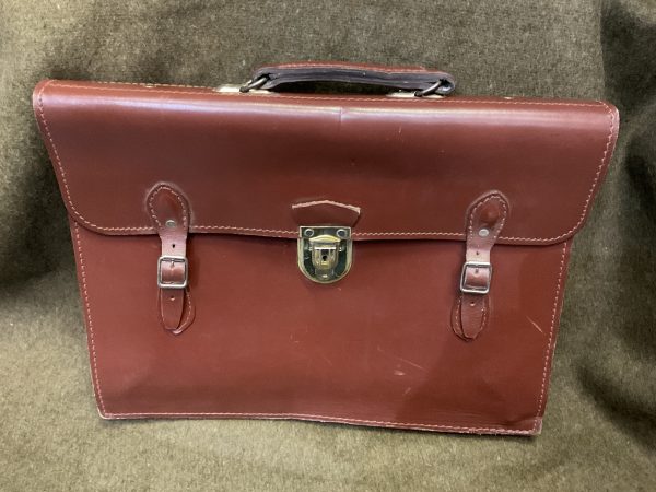 braune Leder Aktentasche, 1960 er Jahre